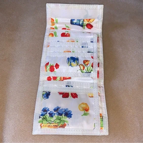 Vintage LeSportsac Farmstand Fruit Flowers 3pcs Bag Purse Pouch Wallet - Picture 9 of 15